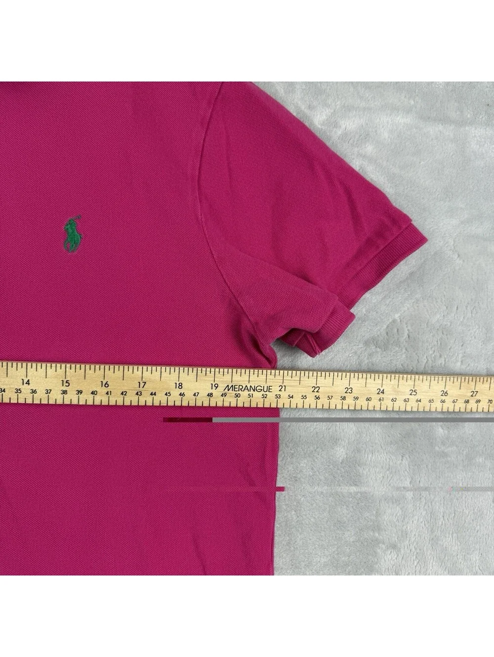 Polo Ralph Lauren Pink Custom Slim Fit Short Sleeve Polo Shirt Green Pony Men L